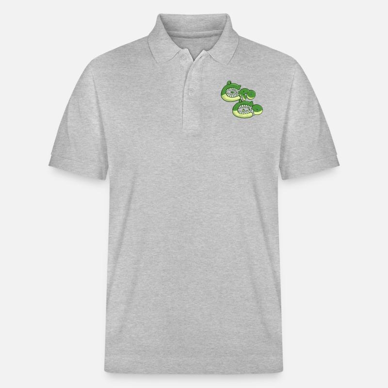 Hungriges Krokodil - Stanley/Stella Unisex Bio-Poloshirt PREPSTER - Grau meliert