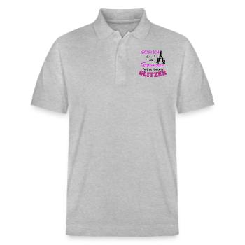 Claws glitter - Stanley/Stella Unisex Organic Polo Shirt PREPSTER - heather grey - Front - Roxy (174cm) & Andy (188cm)