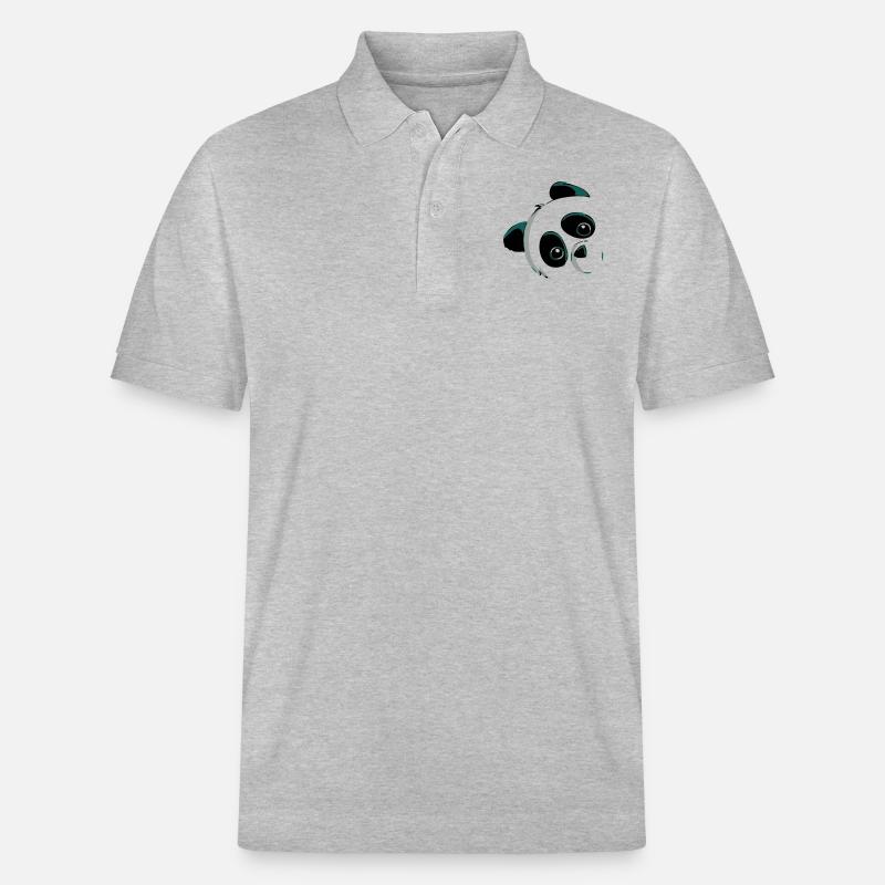Panda Kopf - Stanley/Stella Unisex Bio-Poloshirt PREPSTER - Grau meliert