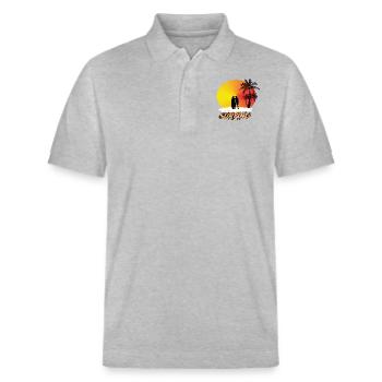 Surfing - Stanley/Stella Unisex Organic Polo Shirt PREPSTER - heather grey - Front - Roxy (174cm) & Andy (188cm)