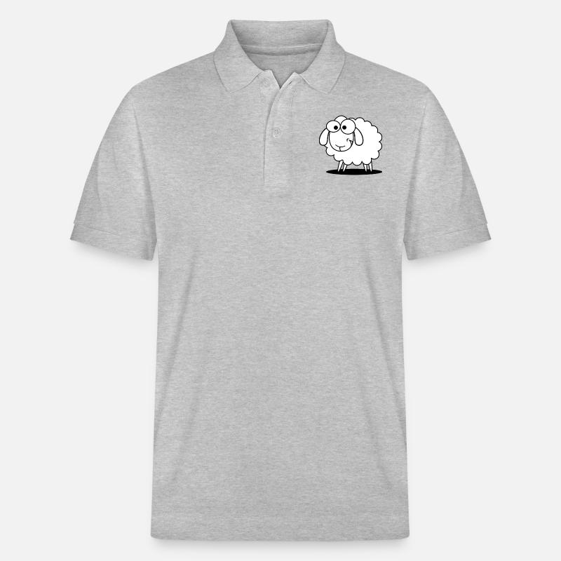 moutons drôle avec regard doux - Polo PREPSTER bio Stanley/Stella Unisexe - gris chiné