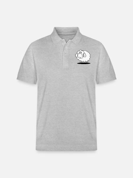 sheep - Stanley/Stella Unisex Organic Polo Shirt PREPSTER - heather grey