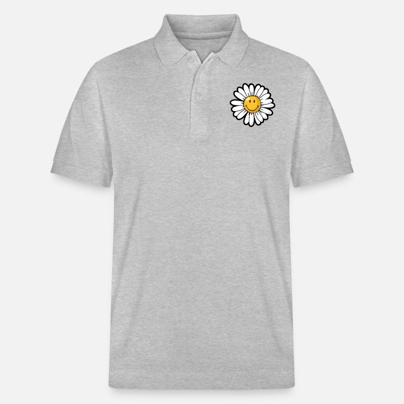 Smiley daisy - Polo ecologica unisex PREPSTER di Stanley/Stella - grigio melange