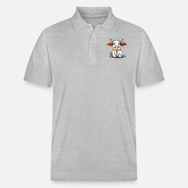 Nini die Kuh - Stanley/Stella Unisex Bio-Poloshirt PREPSTER - Grau meliert