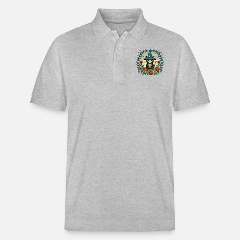Wizard Kitty Katze - Stanley/Stella Unisex Bio-Poloshirt PREPSTER - Grau meliert
