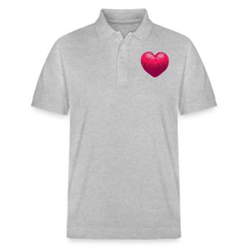 Cœur de fraise - Polo PREPSTER bio Stanley/Stella Unisexe - gris chiné - Devant - Roxy (174cm) & Andy (188cm)