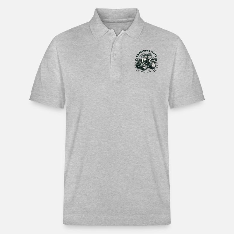Bauernproteste 2023 - 2024 - Stanley/Stella Unisex Bio-Poloshirt PREPSTER - Grau meliert