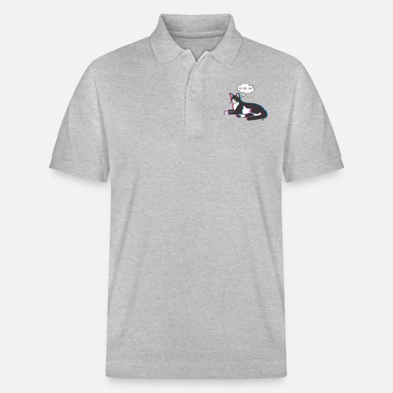 Katze ich dich töten werde - Stanley/Stella Unisex Bio-Poloshirt PREPSTER - Grau meliert