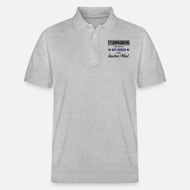 Sturmwarnung Rügen - büschen Wind - Stanley/Stella Unisex Bio-Poloshirt PREPSTER - Grau meliert