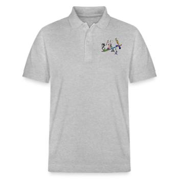 Geschicklichkeit - Stanley/Stella Unisex Bio-Poloshirt PREPSTER - Grau meliert - Vorne - Roxy (174cm) & Andy (188cm)