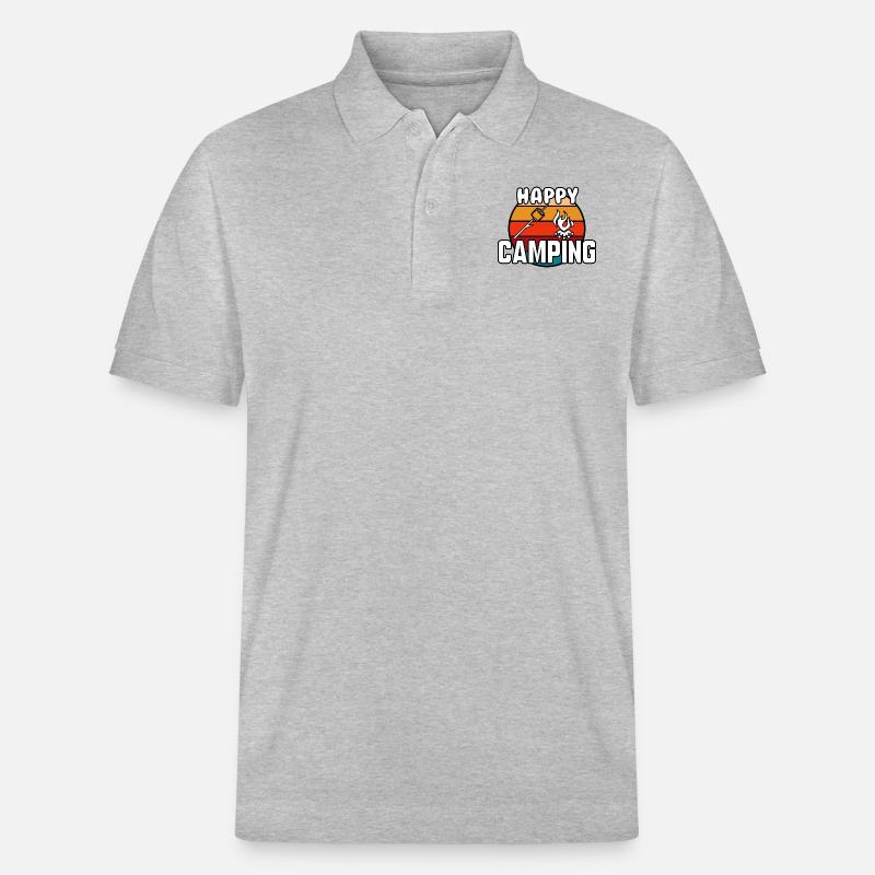 Happy camping - Polo PREPSTER bio Stanley/Stella Unisexe - gris chiné