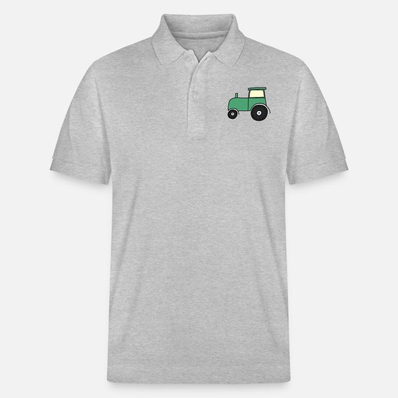 Gezeichneter Traktor - Stanley/Stella Unisex Bio-Poloshirt PREPSTER - Grau meliert