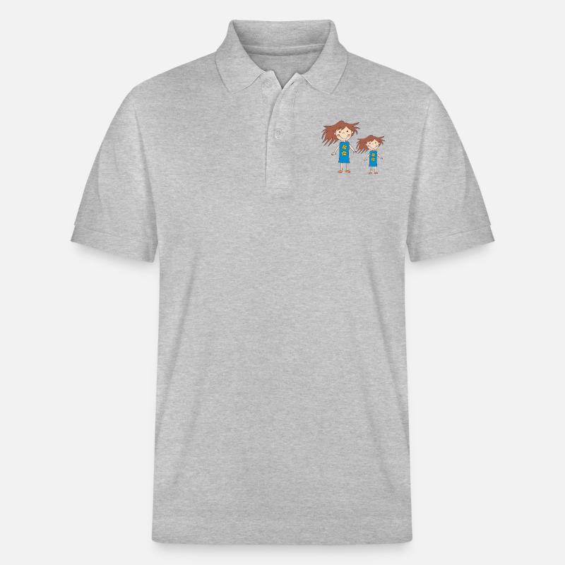 mädchen gross und klein - Stanley/Stella Unisex Bio-Poloshirt PREPSTER - Grau meliert