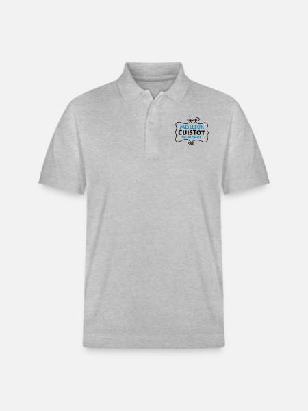 Meilleur CUISTOT du monde (2c) - Stanley/Stella Unisex Organic Polo Shirt PREPSTER - heather grey