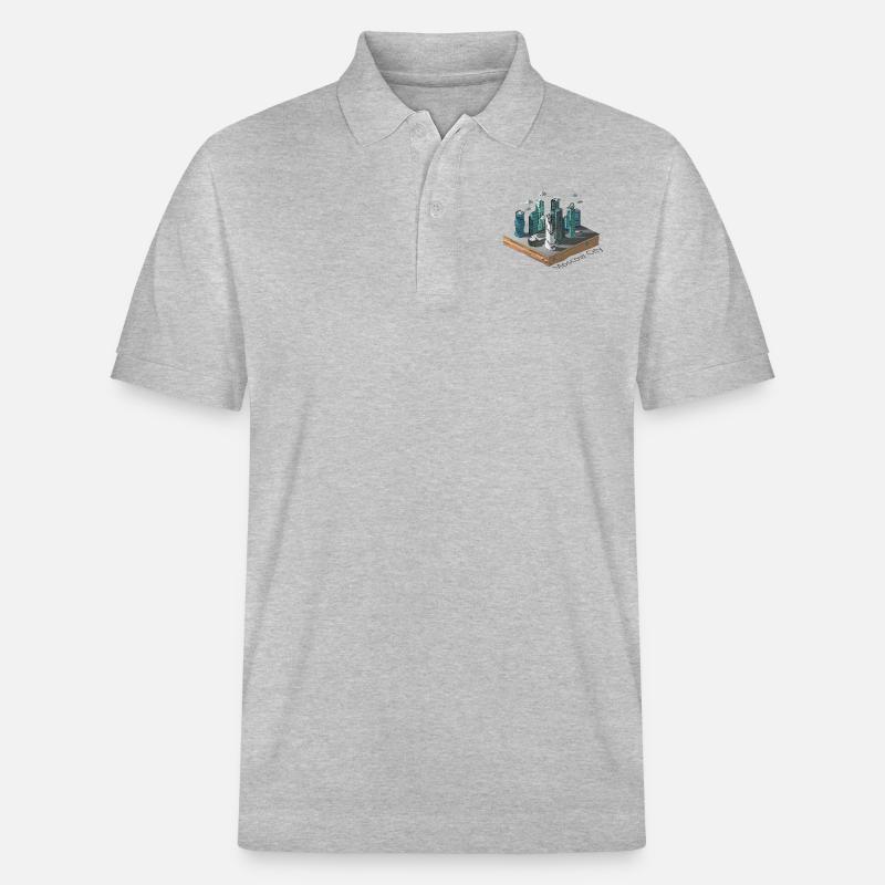 Geometrisches Low-Poly - Stanley/Stella Unisex Bio-Poloshirt PREPSTER - Grau meliert