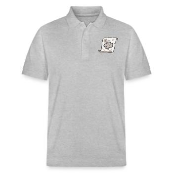 treasure map - Stanley/Stella Unisex Organic Polo Shirt PREPSTER - heather grey - Front - Roxy (174cm) & Andy (188cm)