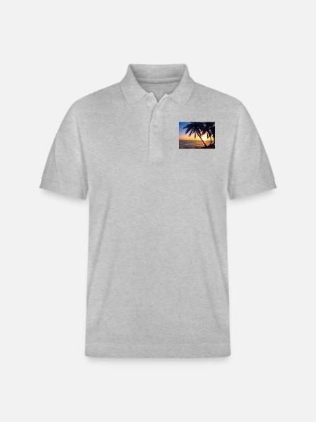 sunset - Stanley/Stella Unisex Organic Polo Shirt PREPSTER - heather grey