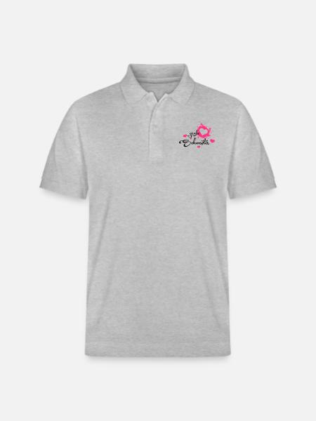 Große Schwester - Herzchen - Stanley/Stella Unisex Bio-Poloshirt PREPSTER - Grau meliert
