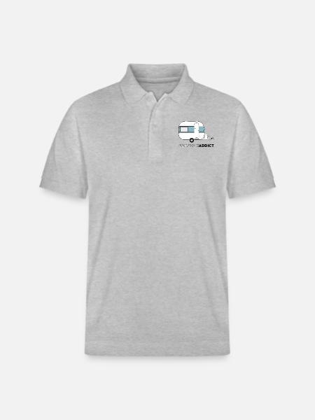 Caravan addict blue gray - Stanley/Stella Unisex Organic Polo Shirt PREPSTER - heather grey