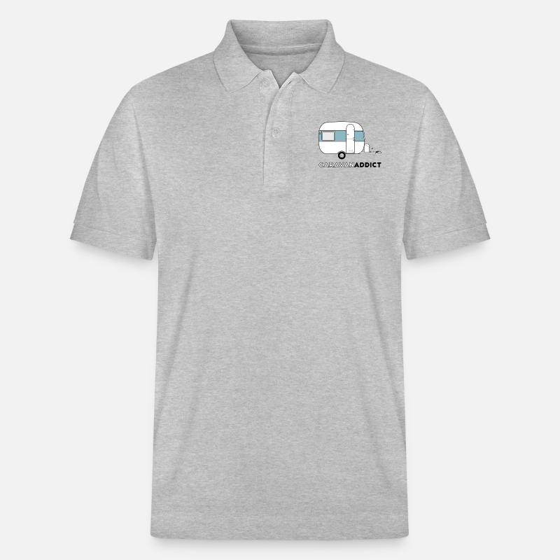 Caravane addict bleu gris - Polo PREPSTER bio Stanley/Stella Unisexe - gris chiné