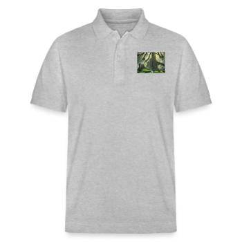 Flüsternde Bäume - Stanley/Stella Unisex Bio-Poloshirt PREPSTER - Grau meliert - Vorne - Roxy (174cm) & Andy (188cm)