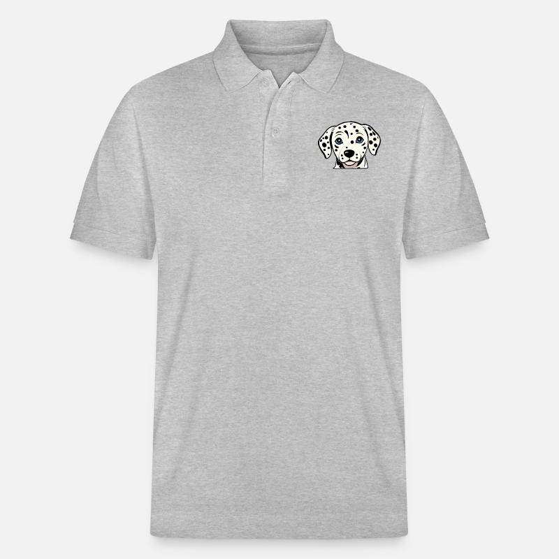 Chiot dalmatien mignon - Design noir/blanc - Polo PREPSTER bio Stanley/Stella Unisexe - gris chiné