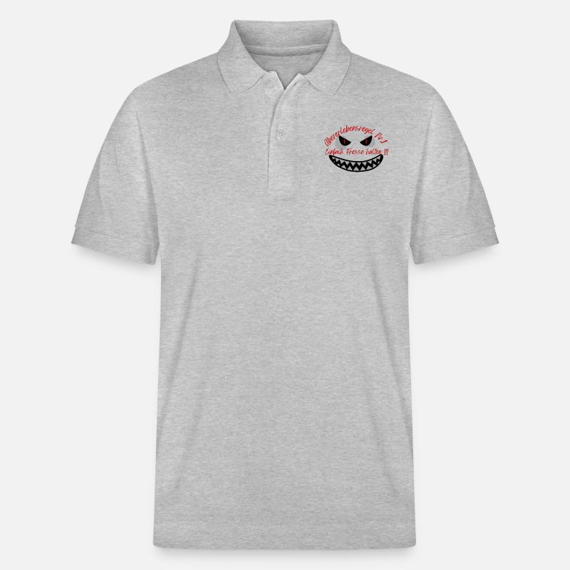 "Überlebensregel Nr 1" Design Subtil - Stanley/Stella Unisex Bio-Poloshirt PREPSTER - Grau meliert
