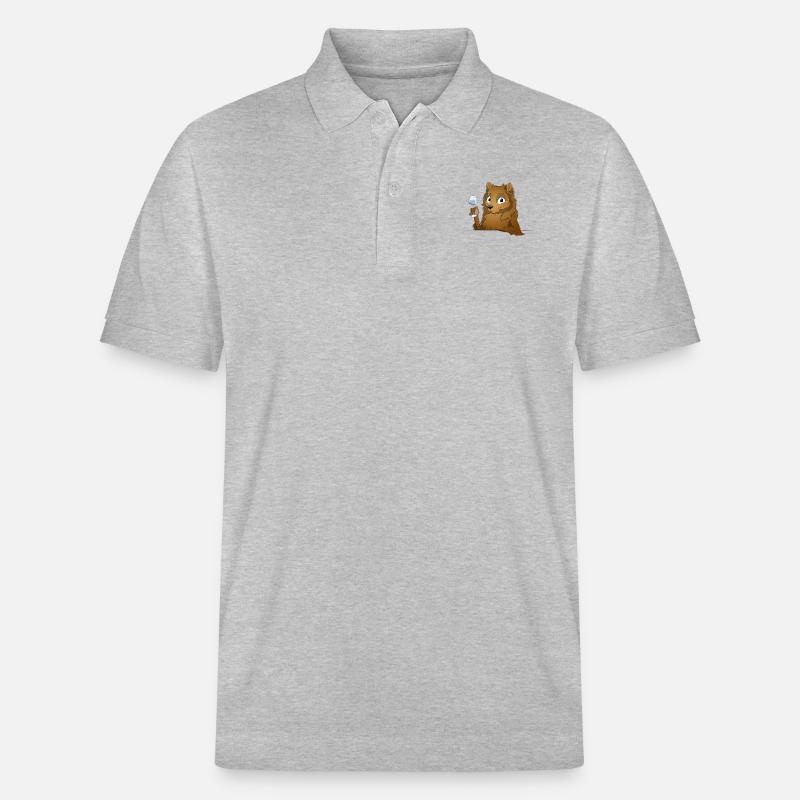 Trinkender oder treibender Spitz - Stanley/Stella Unisex Bio-Poloshirt PREPSTER - Grau meliert