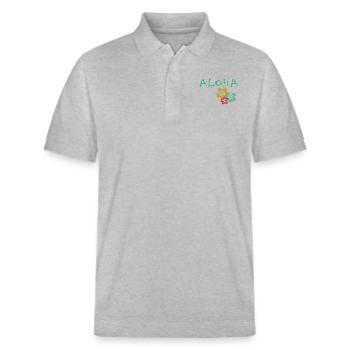 ALOHA - Polo PREPSTER bio Stanley/Stella Unisexe - gris chiné - Devant - Roxy (174cm) & Andy (188cm)