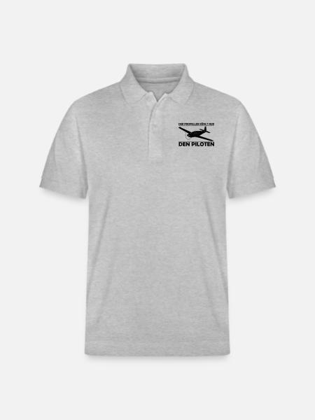 Mooney Motorflugzeug Geschenk - Stanley/Stella Unisex Bio-Poloshirt PREPSTER - Grau meliert