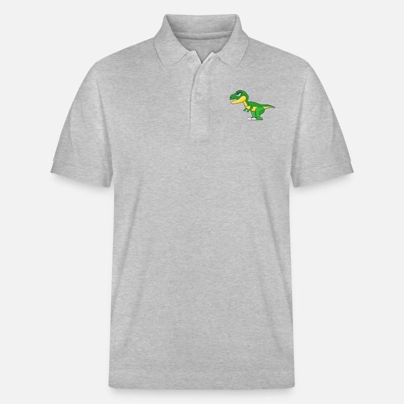 dinosaur - Stanley/Stella Unisex Organic Polo Shirt PREPSTER - heather grey