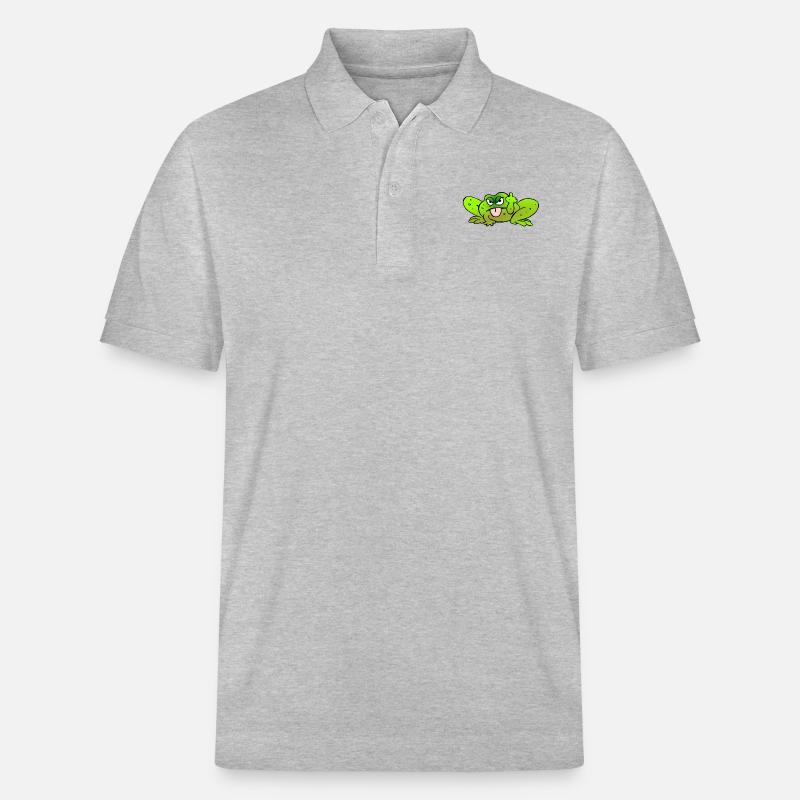 Toad zieht die Zunge - Stanley/Stella Unisex Bio-Poloshirt PREPSTER - Grau meliert