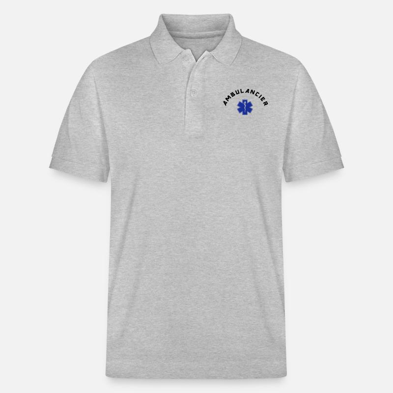 ambulancier logo 4 - Stanley/Stella Unisex Bio-Poloshirt PREPSTER - Grau meliert