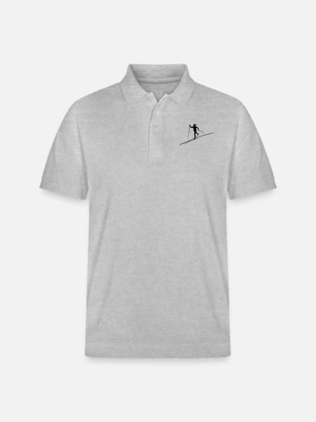 Skilangläuferin mit Skispur - Stanley/Stella Unisex Bio-Poloshirt PREPSTER - Grau meliert