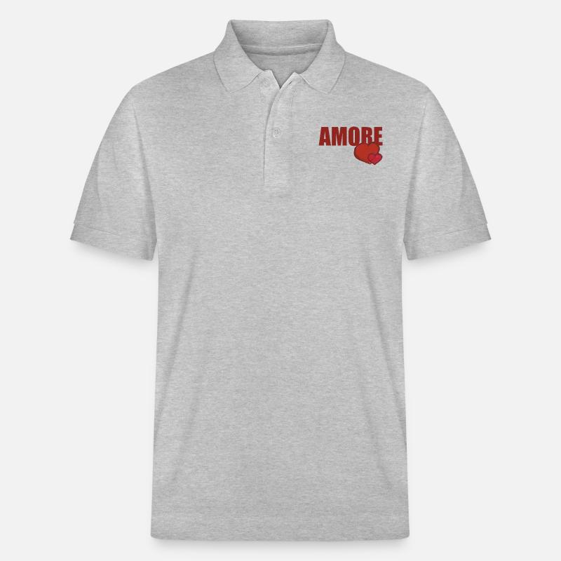 AMORE MIT HERZ - Stanley/Stella Unisex Bio-Poloshirt PREPSTER - Grau meliert