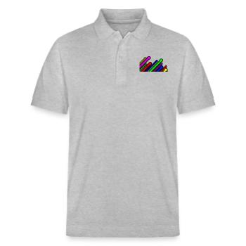 Neon lights strokes - Stanley/Stella Unisex Organic Polo Shirt PREPSTER - heather grey - Front - Roxy (174cm) & Andy (188cm)
