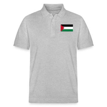 Drapeau de la Palestine - Polo PREPSTER bio Stanley/Stella Unisexe - gris chiné - Devant - Roxy (174cm) & Andy (188cm)