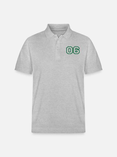 Number 6 green sport - Stanley/Stella Unisex Organic Polo Shirt PREPSTER - heather grey