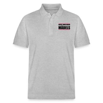 nicht ohne meine mädels - Stanley/Stella Unisex Bio-Poloshirt PREPSTER - Grau meliert - Vorne - Roxy (174cm) & Andy (188cm)
