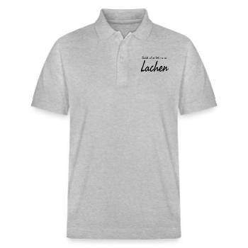 nichts ist so toll wie ein lachen - Stanley/Stella Unisex Bio-Poloshirt PREPSTER - Grau meliert - Vorne - Roxy (174cm) & Andy (188cm)