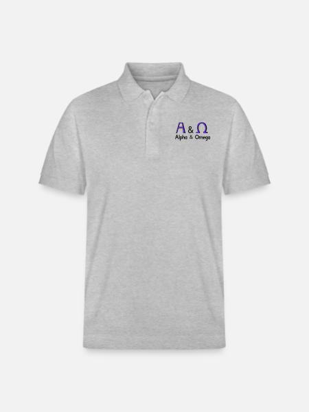 Alpha and Omega - Stanley/Stella Unisex Organic Polo Shirt PREPSTER - heather grey