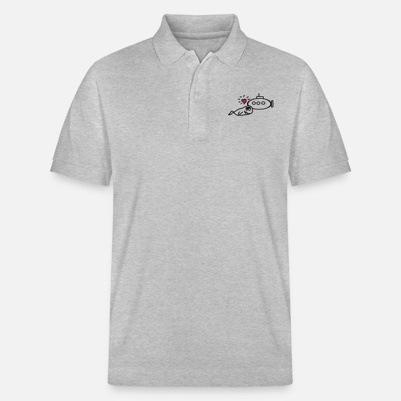 baleine aime uboot - Polo PREPSTER bio Stanley/Stella Unisexe - gris chiné