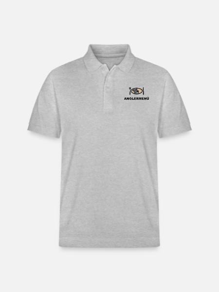 Anglers angler menu - fish potatoes - Stanley/Stella Unisex Organic Polo Shirt PREPSTER - heather grey