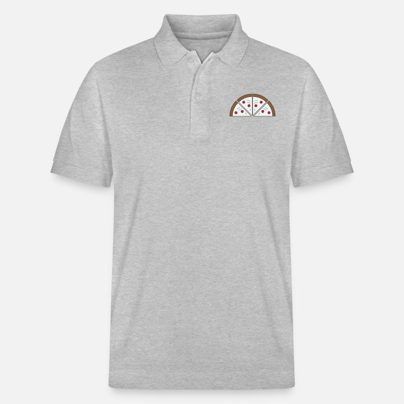 Bild von einer Pizza - Stanley/Stella Unisex Bio-Poloshirt PREPSTER - Grau meliert