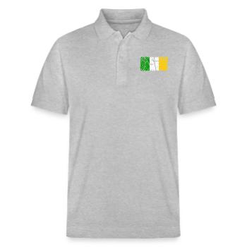 Offaly (county) - Stanley/Stella Unisex Organic Polo Shirt PREPSTER - heather grey - Front - Roxy (174cm) & Andy (188cm)