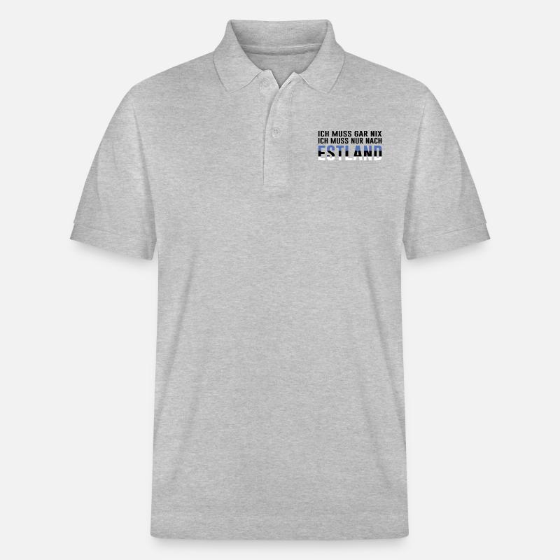 Estland Spruch Geschenkidee - Stanley/Stella Unisex Bio-Poloshirt PREPSTER - Grau meliert