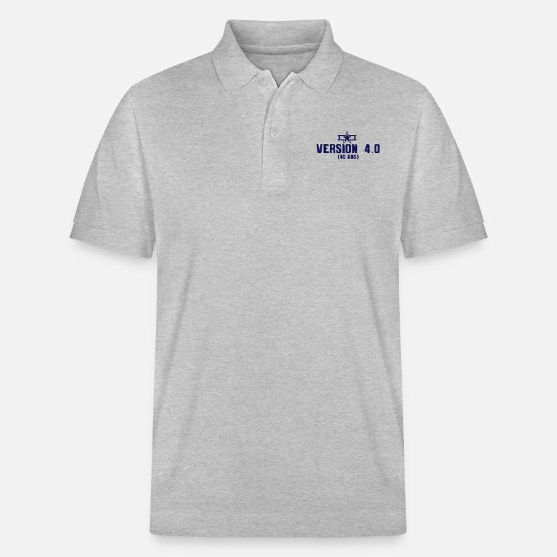 40 ans version anniversaire etoile - Polo PREPSTER bio Stanley/Stella Unisexe - gris chiné