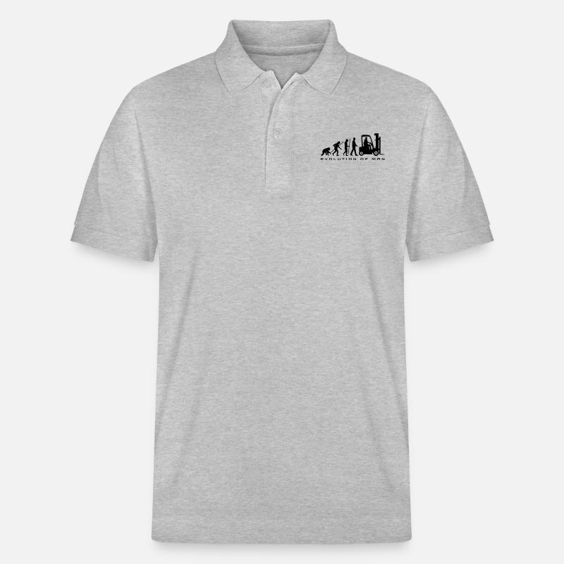 evolution_gabelstapler_122013_a_1c - Stanley/Stella Unisex Bio-Poloshirt PREPSTER - Grau meliert
