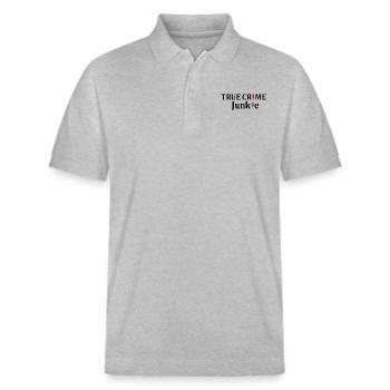 TRUE CRIME: Un vrai drogué du crime - Polo PREPSTER bio Stanley/Stella Unisexe - gris chiné - Devant - Roxy (174cm) & Andy (188cm)
