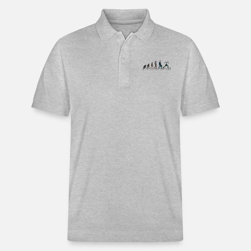 Evolution Fussball Zeichenfläche 1 Kopie - Stanley/Stella Unisex Bio-Poloshirt PREPSTER - Grau meliert